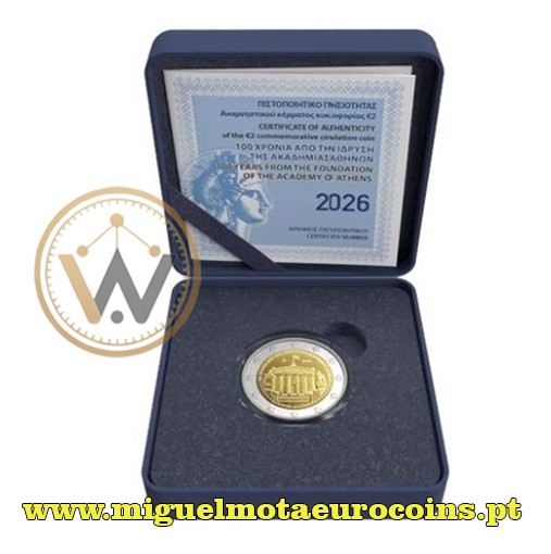 Proof 2€ Grécia 2026 Academia de Atenas