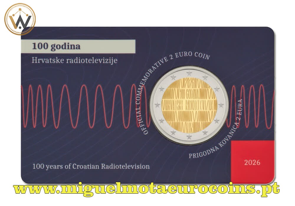 Coincard 2€ Croácia 2026 Rádio e Televisão