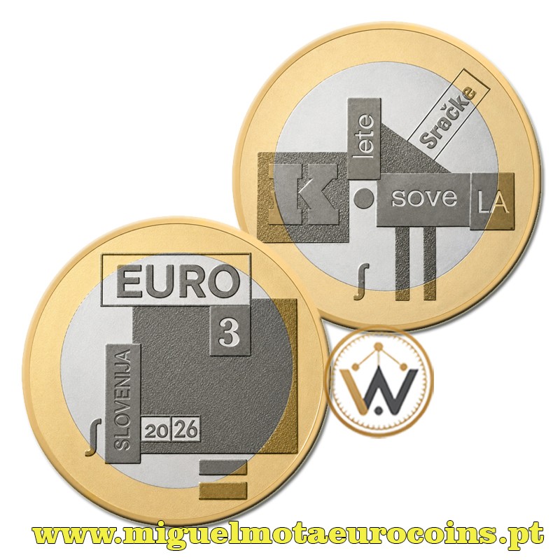 3€ Eslovénia 2026 Poeta Srečko Kosovel