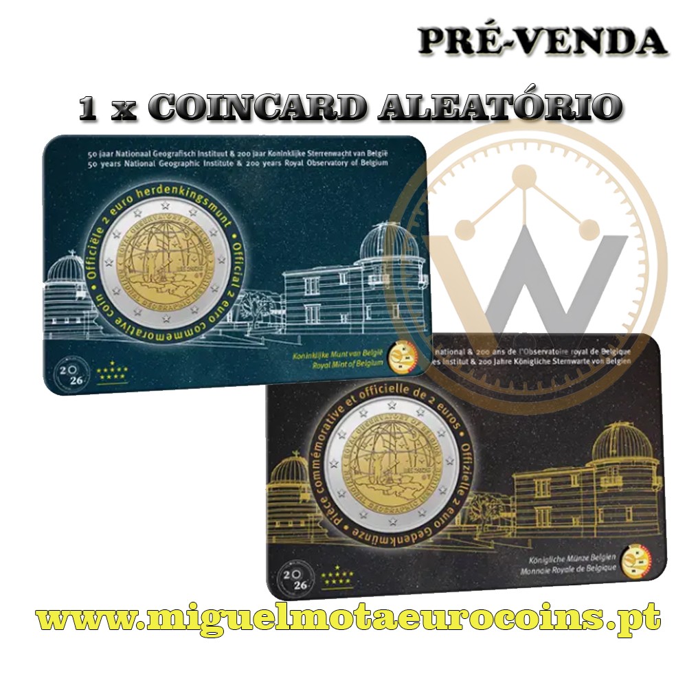 Coincard Aleatório 2€ Bélgica 2026 Observatório Real da Bélgica