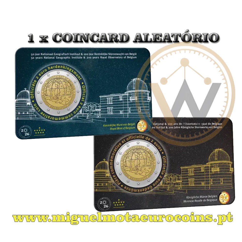 Coincard Aleatório 2€ Bélgica 2026 Observatório Real da Bélgica