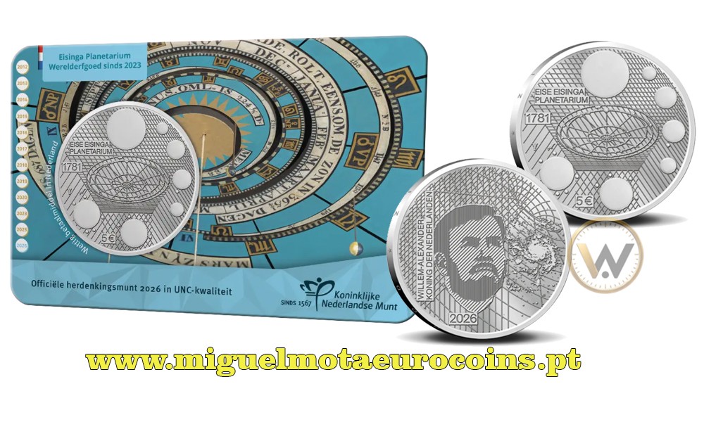 Coincard 5€ Holanda 2026 – Planetário Eise Eisinga