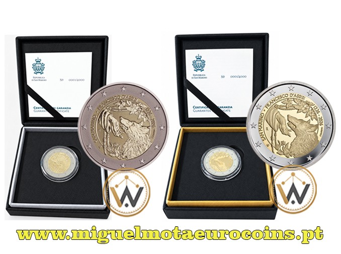 Pack 2 Proofs – 2€ San Marino 2026 Assis – Proof + Reverse Proof